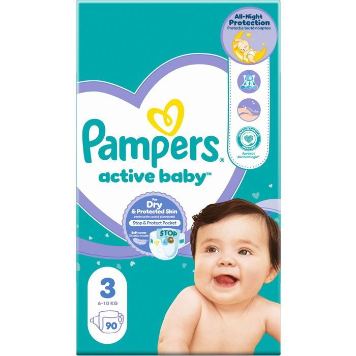 PAMPERS Active Baby vel. 3 (90 ks) 6-10 kg