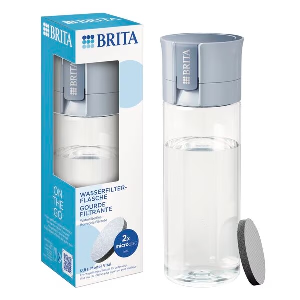 Brita Vital Blue steklenička za filtriranje vode, svetlo modra, 0,6 l