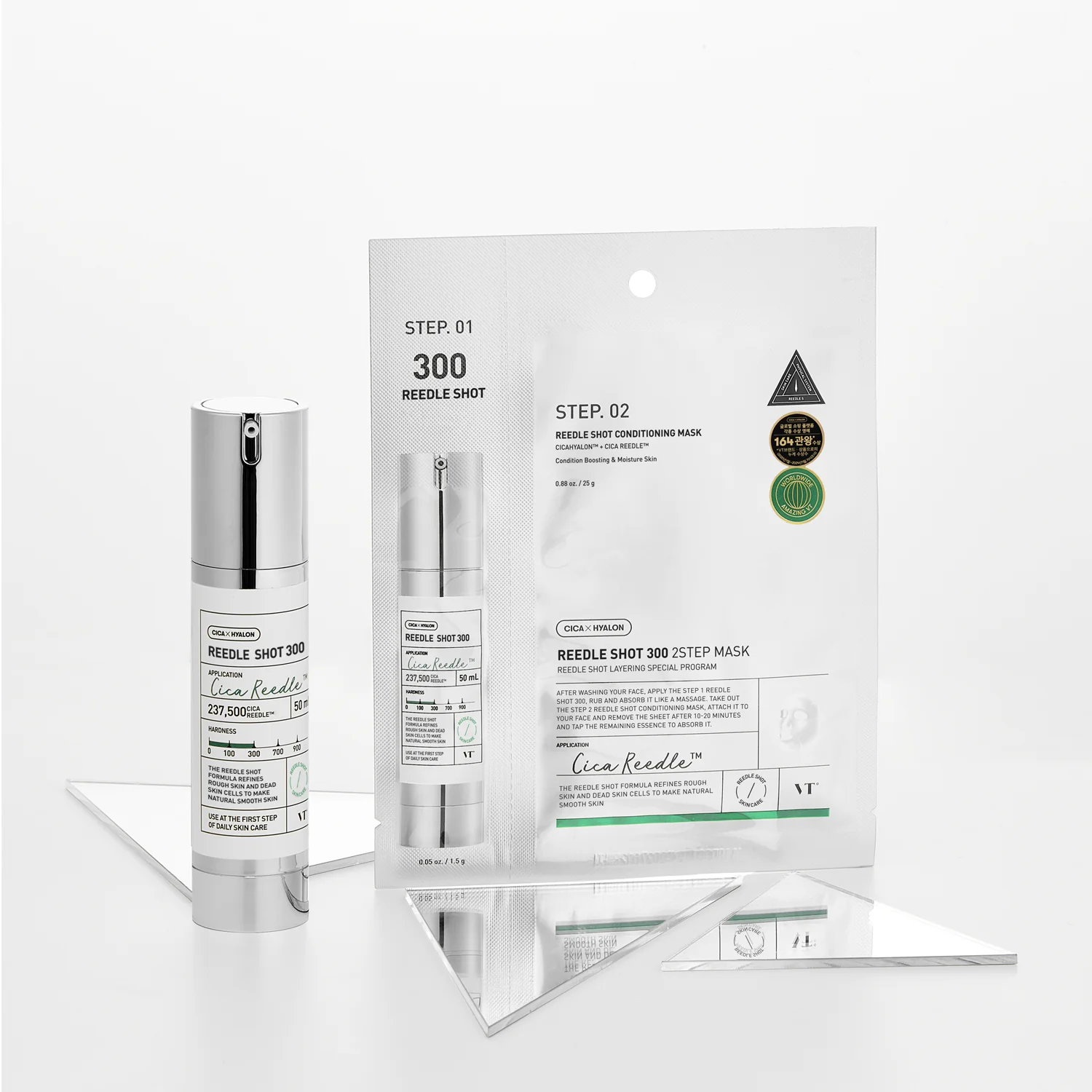 Viso REEDLE SHOT 300 2-STEP MASK - Cofanetto Antimperfezioni, Cofanetto Antirughe, Maschera Anti-età viso, Siero viso antimperfezioni, Trattamento Rigenerante