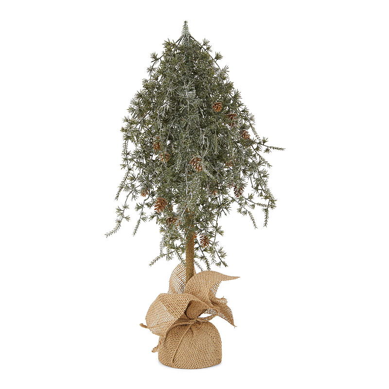 Hem Dekorativ gran 60 cm tall med kottar, snö och kvistar