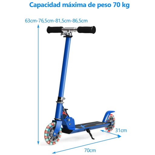 Costway Klappbarer Aluminium-Scooter mit verstellbarer Höhe und 2 Rädern
