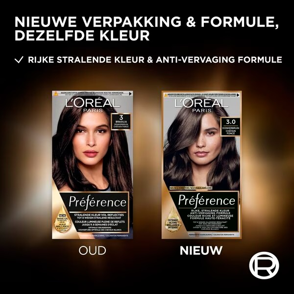 L'Oréal Paris Préférence 3 temno rjava obstojna barva za lase<br>