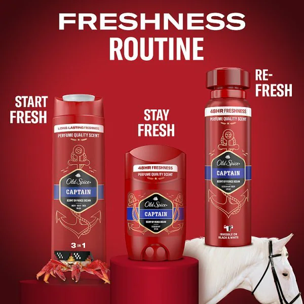 Sprchový gel a šampon Old Spice Captain pro muže 400ml | Pánské | Superdrug