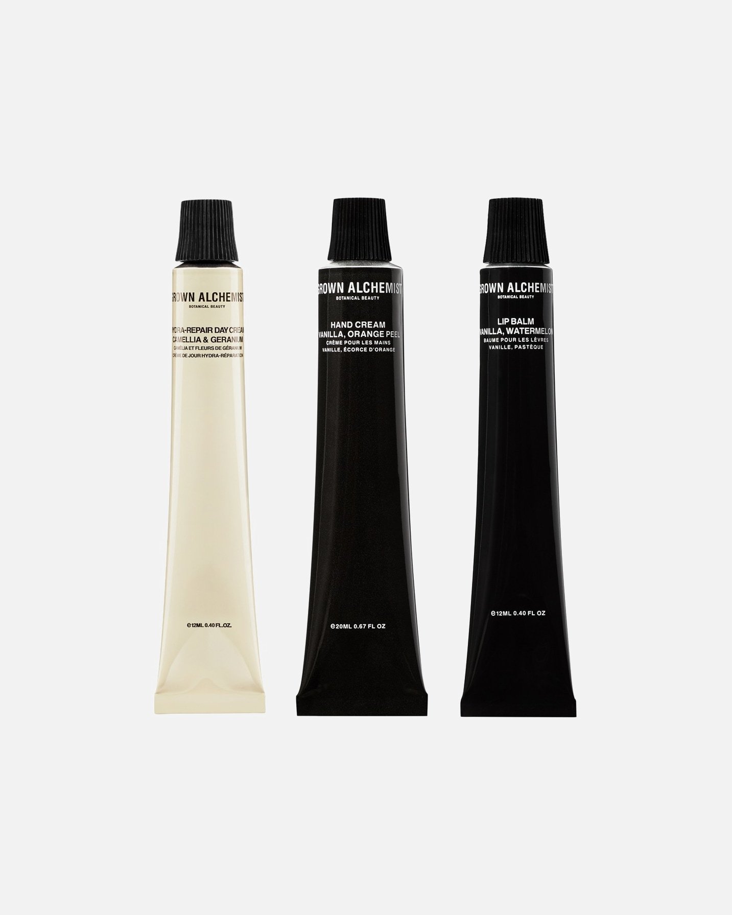 Grown Alchemist set za njegu ruku s kremom: Hydra-Repair dnevna krema - Hydra-Repair dnevna krema 12 ml + balzam za usne 12 ml + krema za ruke 20 ml 1 komad.