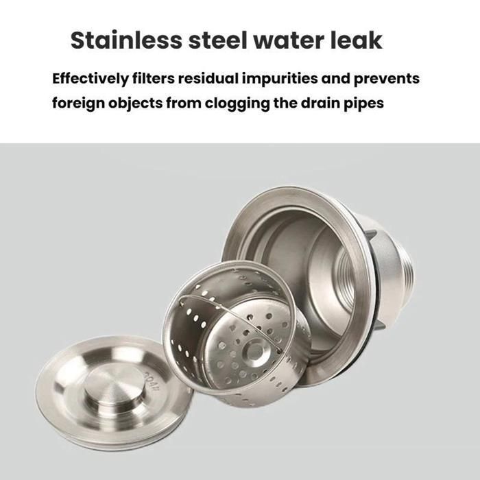 Kit di scarico doppio per lavello in acciaio inox da 0,6 m MLBQ con sistema deodorizzante