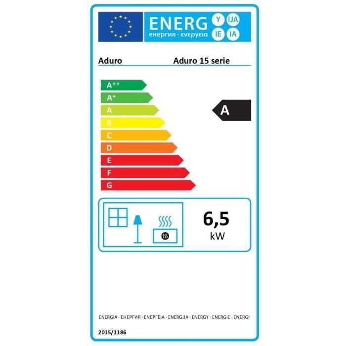 Poêle à bois suspendu - ADURO 15-3 - 50554 - 6,5 KW - Noir