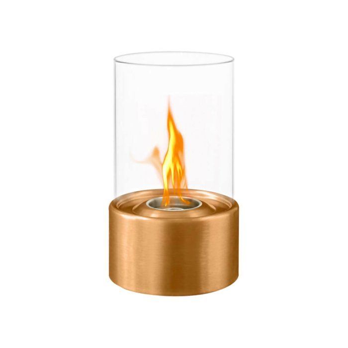 Chimenea de bioetanol Taipei Dmora, metal marrón, 16x16x28 cm (alto)