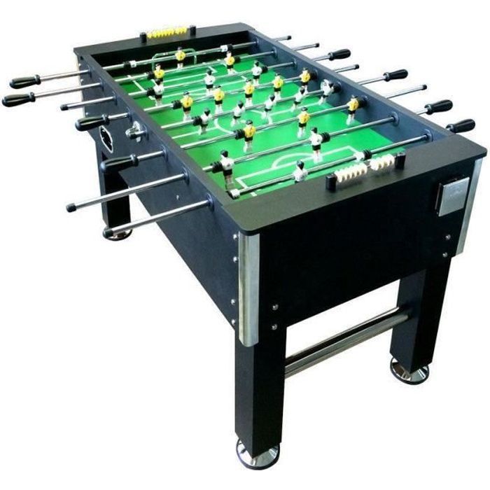 SIMBA TOP-CLASS tafelvoetbaltafel van zwart MDF-hout - 60 kg - 140 cm x 88 cm x 77 cm