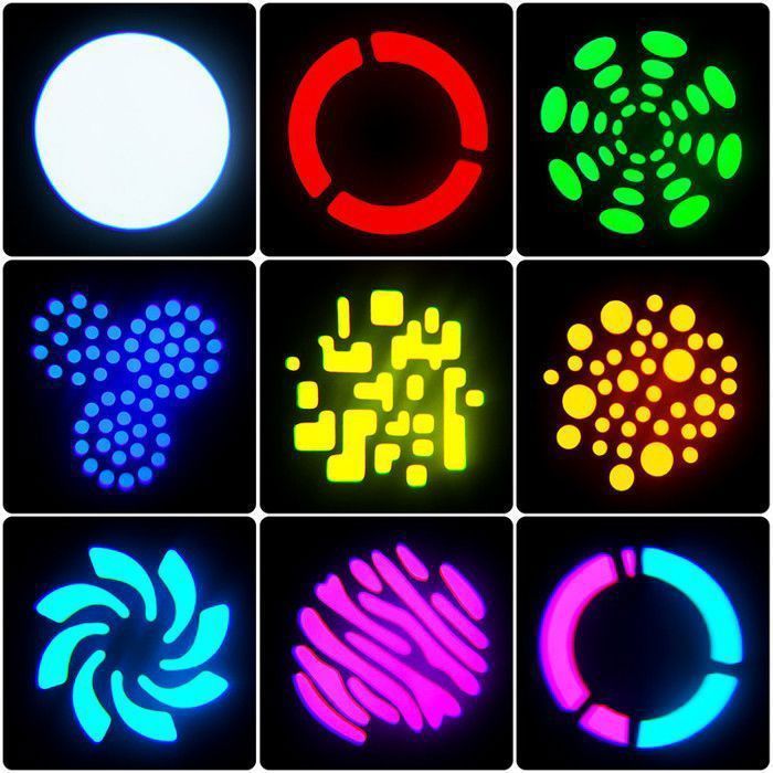 JAJALUYA 150W Jeux de Lumiere - Lyre LED RGBW DMX Gobo Beam - Lumière de Scène Avec Télécommande Pour DJ Party Disco Pack DE 2