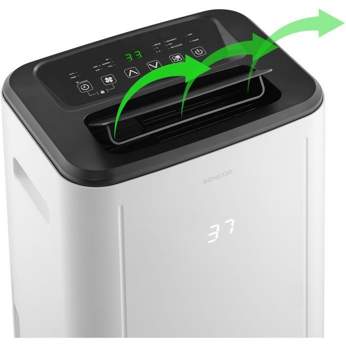 Deshumidificador portátil inteligente SENCOR SDH 2028WH - 360 W - 20 L/día - Depósito de 6 L - 2 velocidades - Blanco