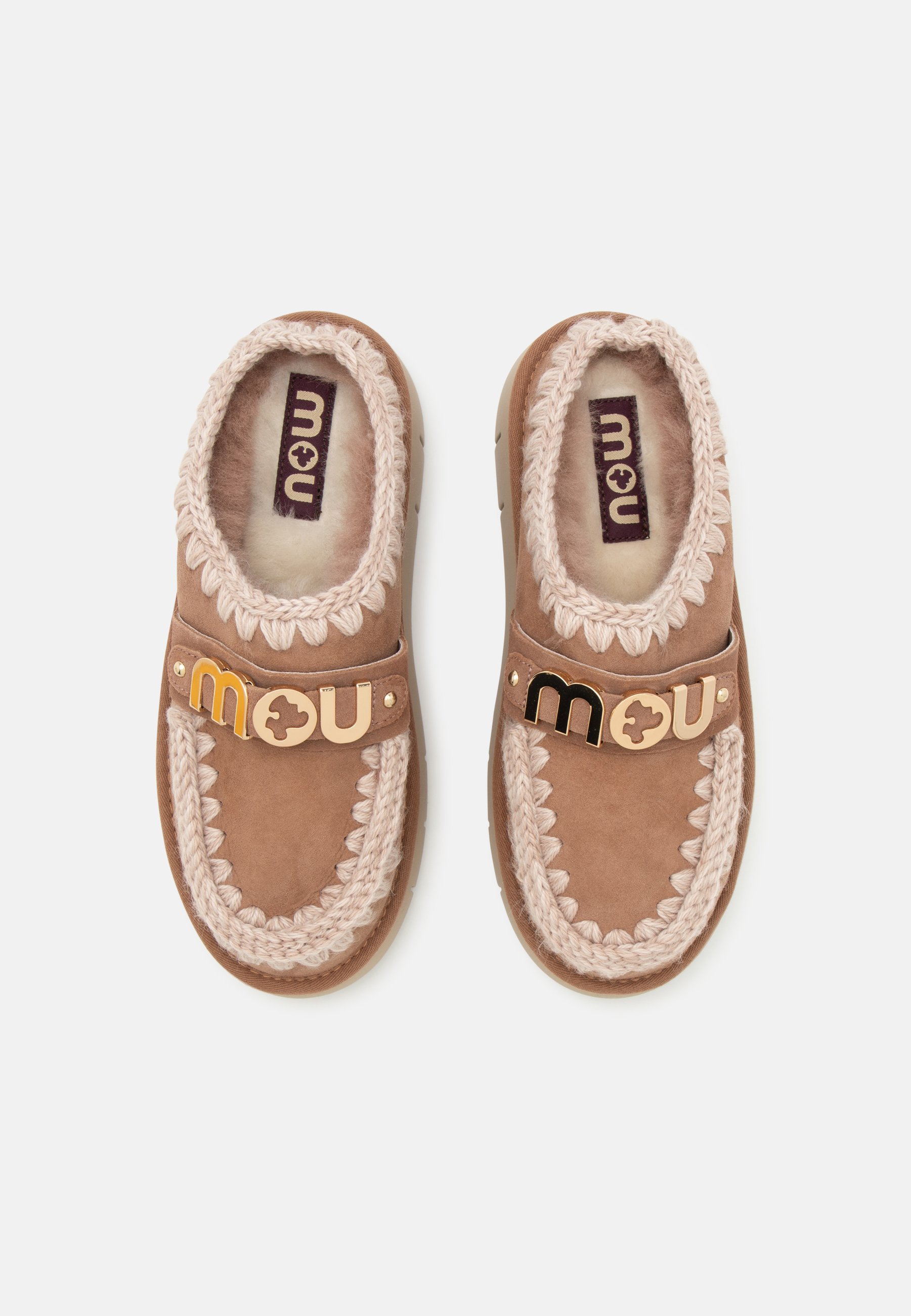 Mou BOUNCE CLOG METAL LOGO - Muiltjes - roze bruin