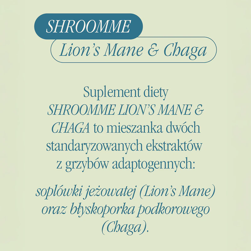 Health Labs Care ShroomMe Lion's Mane & Chaga voedingssupplement, orale oplossing voor verbeterde concentratie en geheugen.