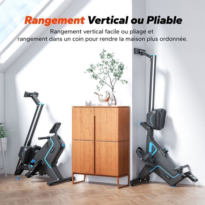 Vogatore magnetico MERACH, 16 livelli di resistenza manuale, schermo LCD, supporto per iPad, carico massimo 150 kg, compatibile con Kinomap.