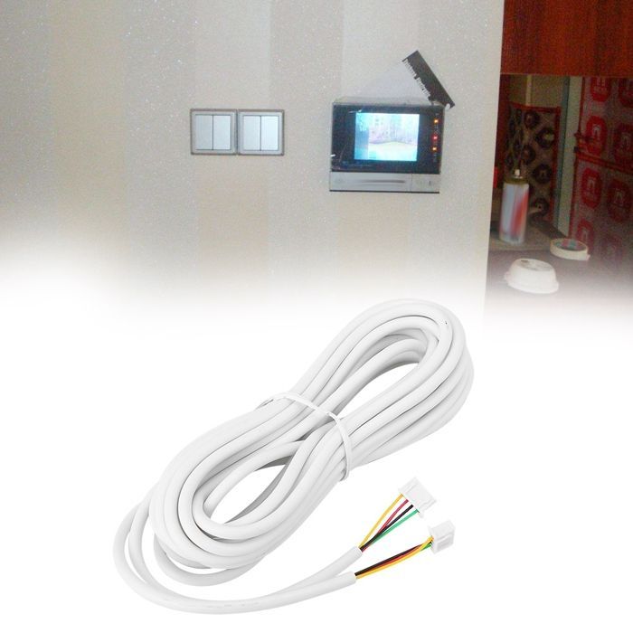 Câble Cuivre 4-Core - SHIPENOPHY - 30 m - Blanc - Connecteurs Pré-Connectés - Interphone Vidéo