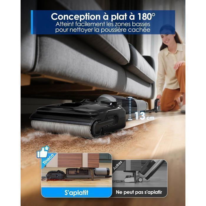 TINECO Floor One i5 Stretch draadloze steelstofzuiger - 30 min gebruiksduur - 190 AW zuigkracht - Draadloos