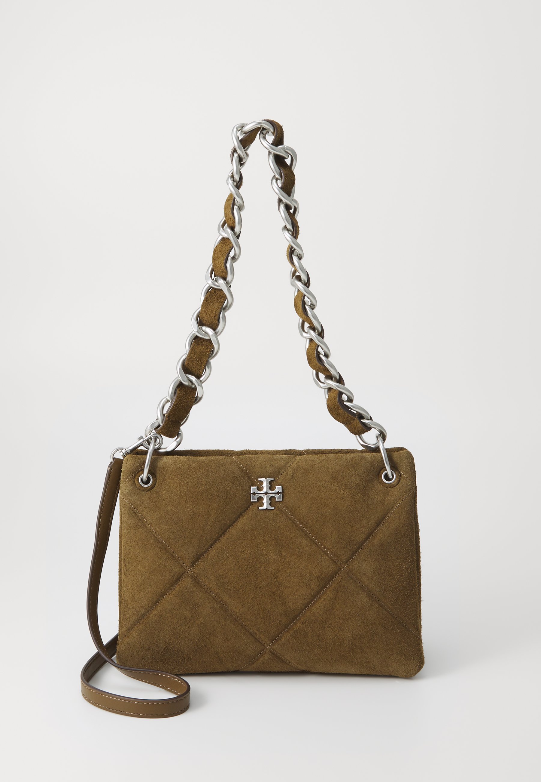 Sac à bandoulière Tory Burch KIRA DIAMOND QUILT SUEDE PETIT - Olive foncé
