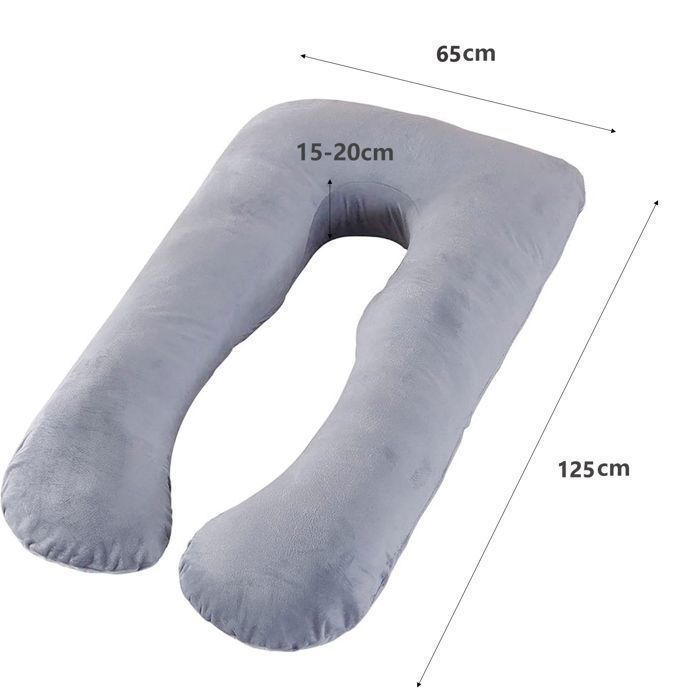Coussin de Grossesse de maternité pour Dormir - coussin d'allaitement - et d'Allaitement Multifonctionnel en Forme de U （gris）