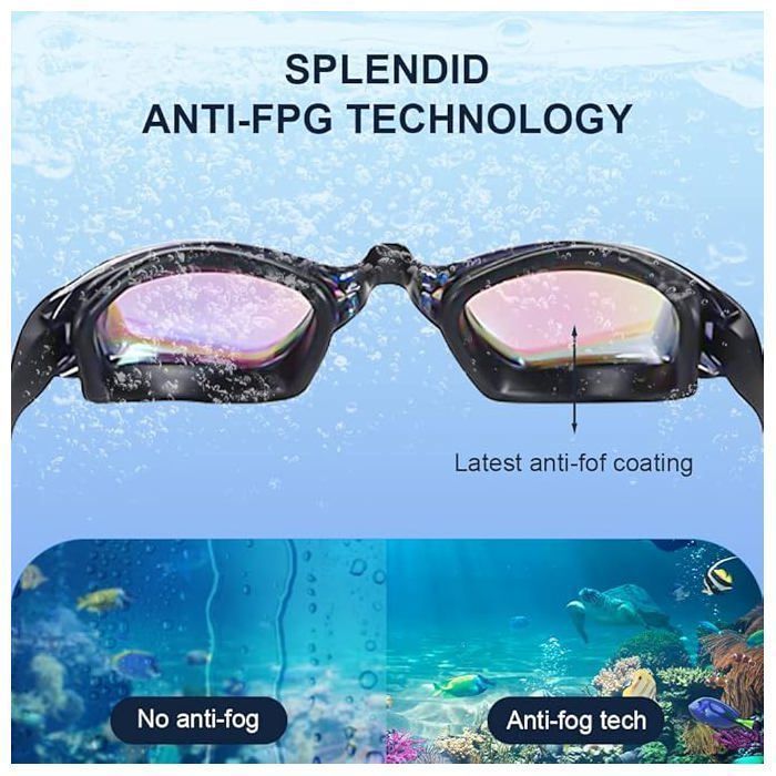 Gafas de natación - EINNENFFER - Pack de 2 - Protección UV - Lentes polarizadas - Comodidad ergonómica
