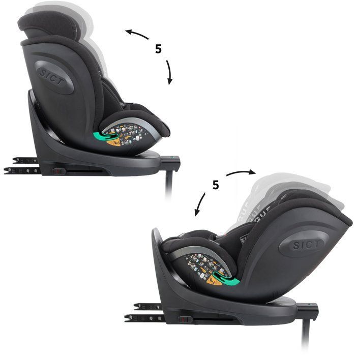 Silla de coche - BABYAUTO - SCUDDA - Grupo 0/1/2/3 - 40/150 cm - Talla única - Giratoria - Reclinable - Reductor - Pata de apoyo - Antracita