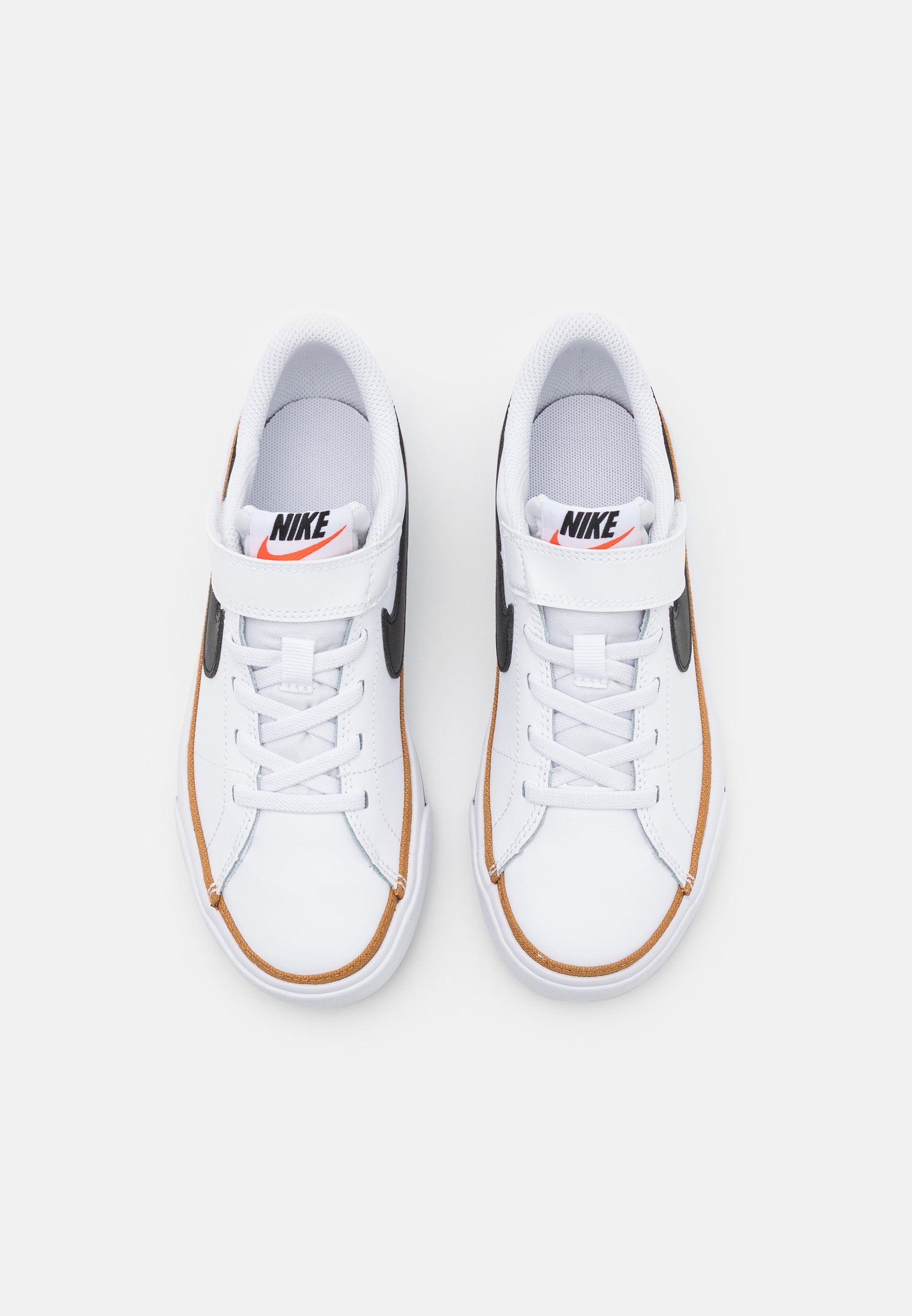 Nike Sportswear COURT LEGACY - Sneakers - wit/zwart/woestijnoker/lichtbruin