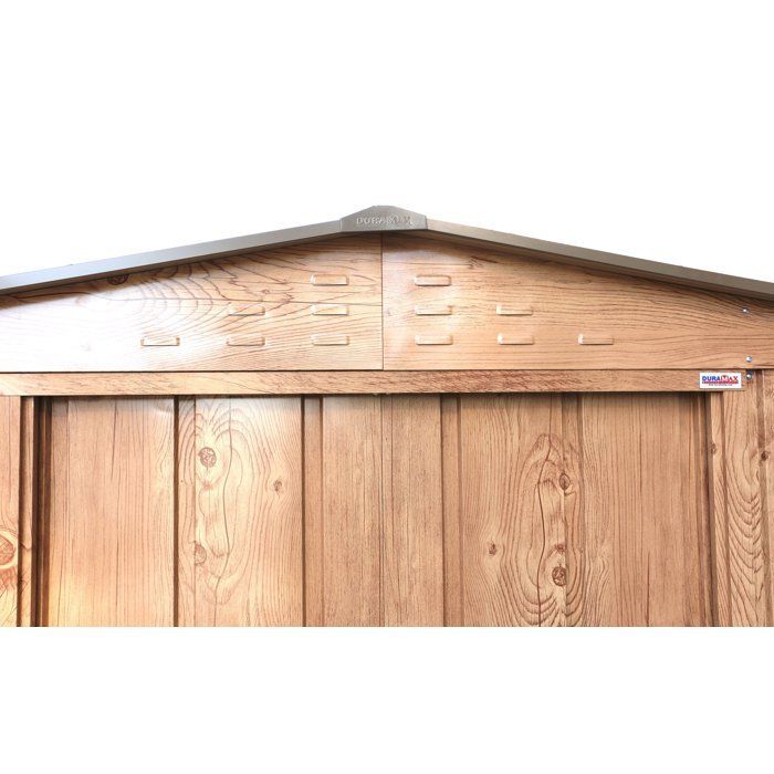 Abri de jardin en métal imitation bois - DURAMAX - 4,75m² + kit d'ancrage - Epaisseur 0,33 mm