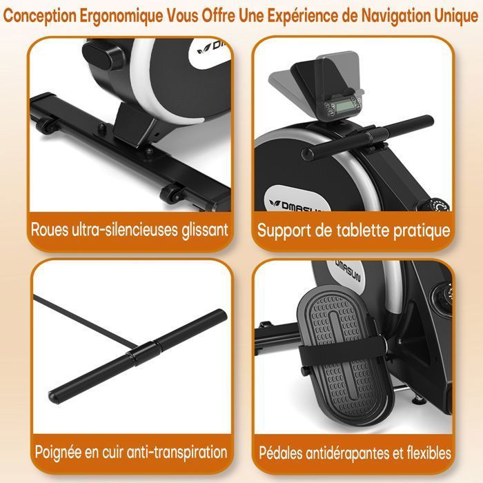 Vogatore indoor DMASUN - Magnetico - 16 livelli di resistenza - Silenzioso - Schermo LCD con app