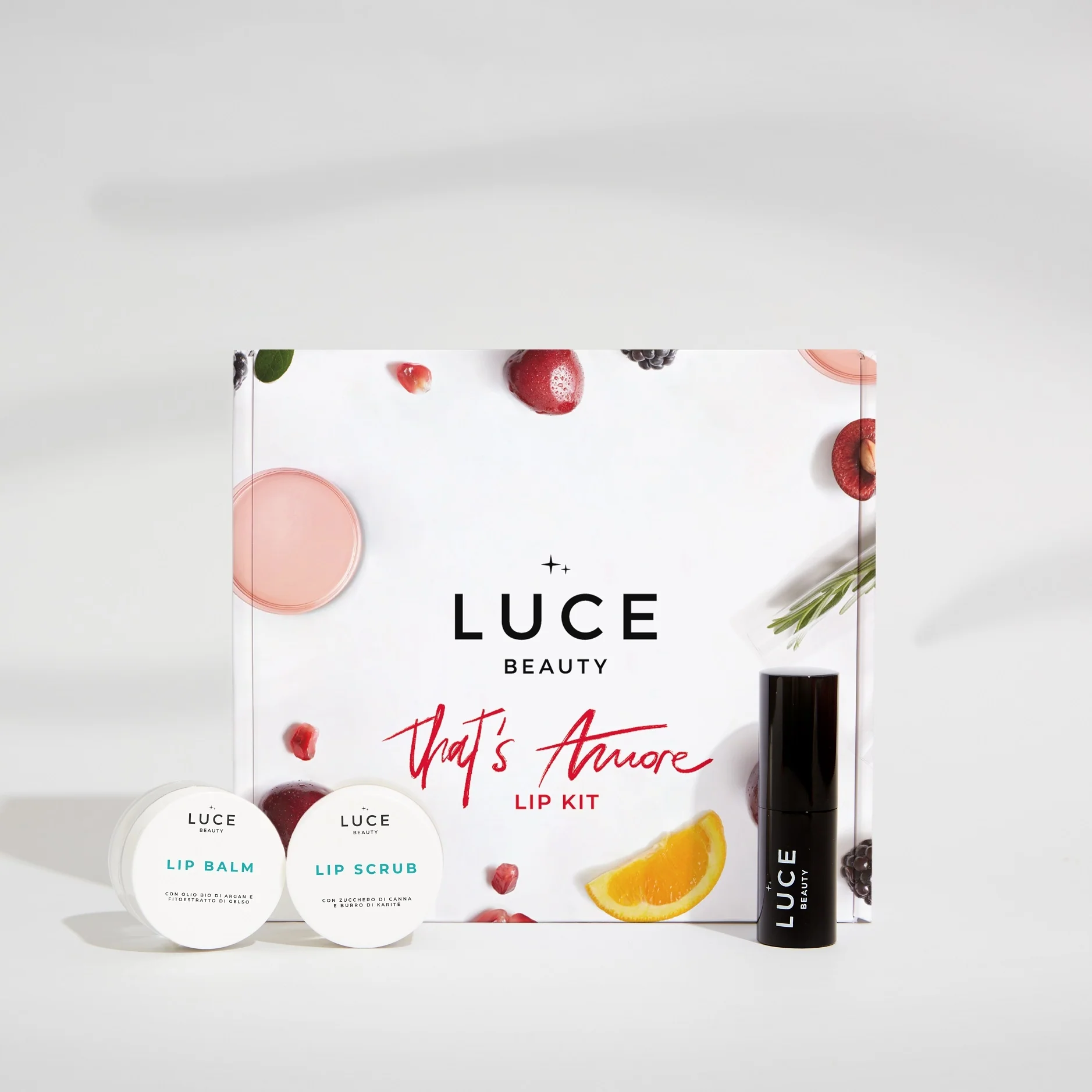 Kit That's Amore Lip Kit - Cofanetto Idratante, Cofanetto Occhi e Labbra, Cofanetto Make Up, Esfoliante Labbra, Balsamo Labbra, Rossetto