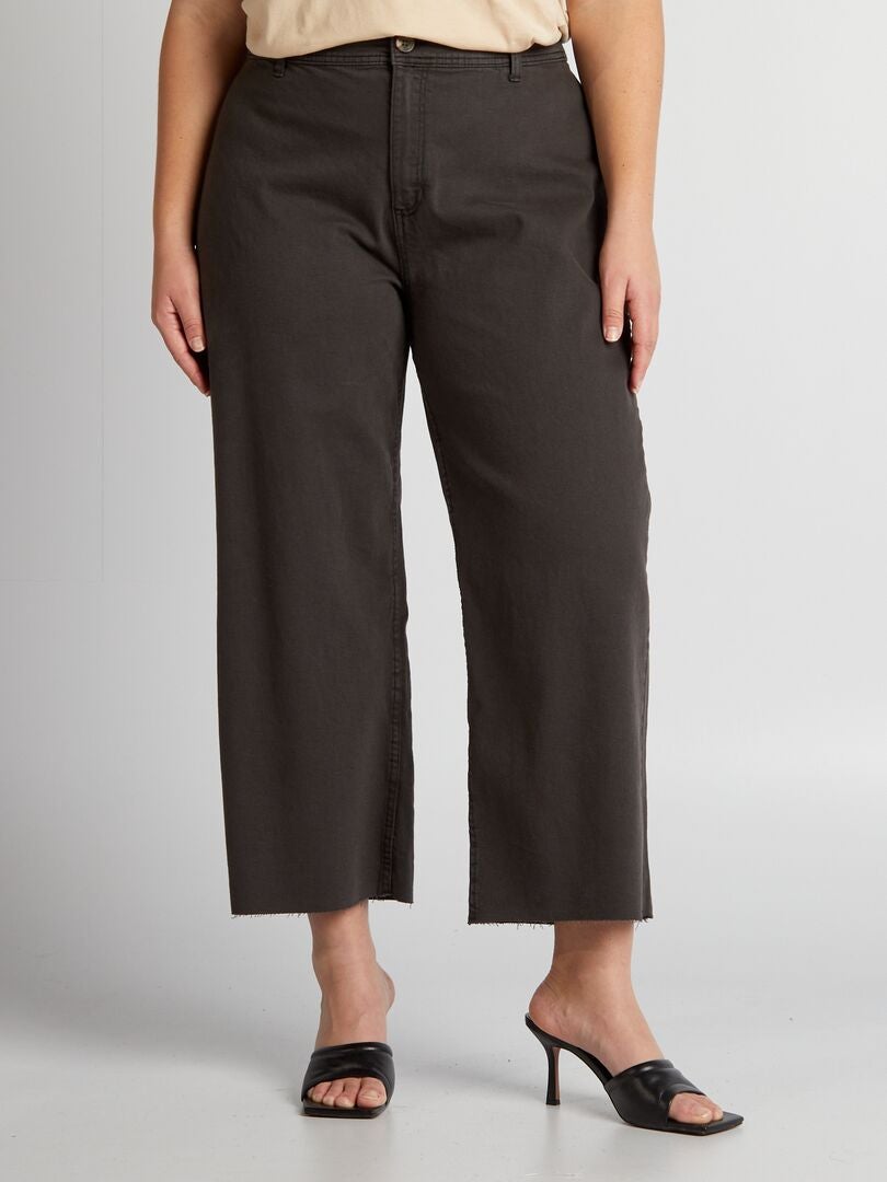 Jeans met hoge taille en losse pasvorm - zwart