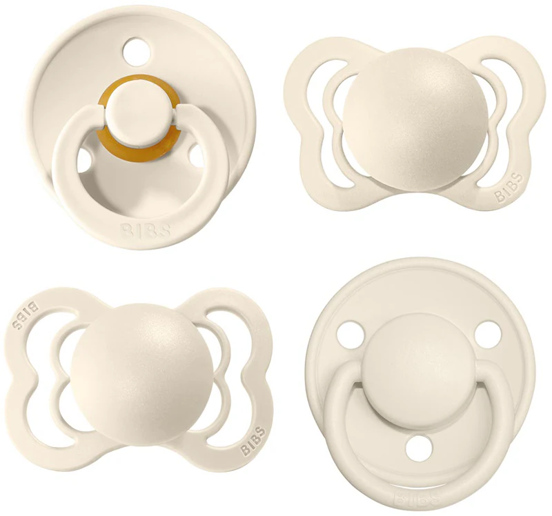 Conjunto BIBS Try-It Tamanho 1: 0+ meses de idade, cor marfim