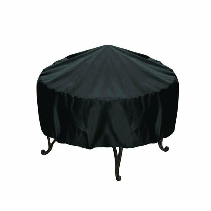 Funda redonda para fogata, funda impermeable Oxford para fogata, funda redonda para fogata, funda para barbacoa, 77*58cm negra
