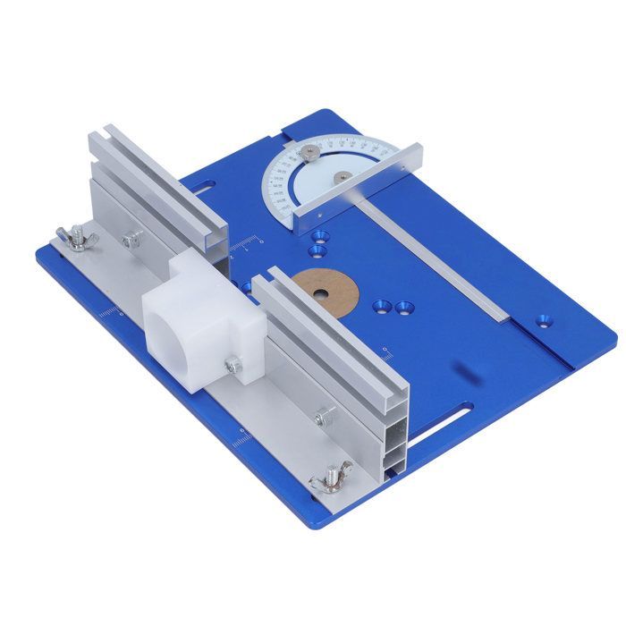 Placa de inserción de aluminio para mesa de fresadora OMABETA, placa de inserción de aleación para mesa de fresadora, sierra de bricolaje, azul