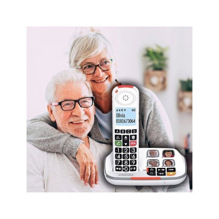 Téléphone sans fil - SWISSVOICE - Xtra 2355 Duo - Répondeur intégré - Grand écran rétro-éclairé - 2 combinés