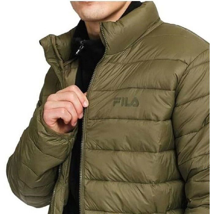 Fila Herren-Daunenjacke, Grün, Khaki, Olivgrün – Warme Winterjacke