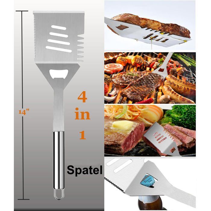 20-Piece Barbecue Accessory Set, Barbecue Kit, Barbecue Utensils in a Thick Stainless Steel Grill Set, Barbecue Set