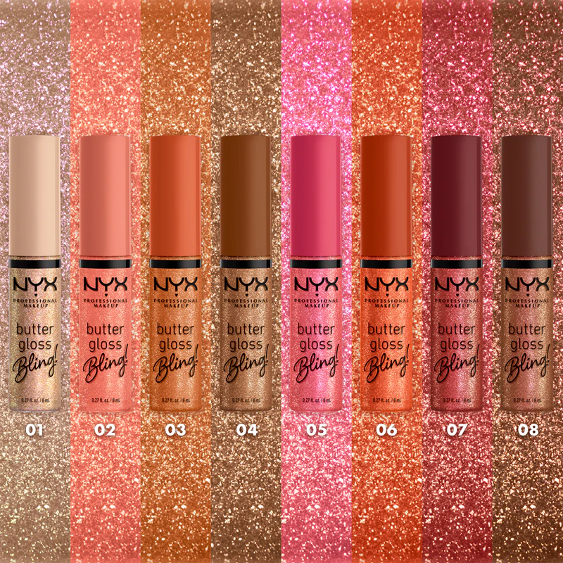 NYX Professional Makeup Butter Gloss Bling lipgloss met glinsterende deeltjes