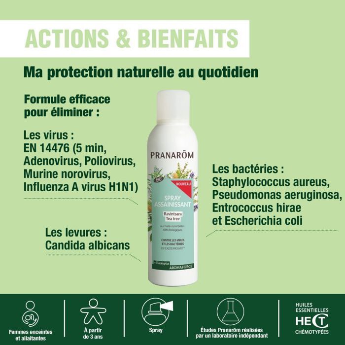 Pranarom Aromaforce Desinfecterende Spray Ravintsara Tea Tree Biologisch 150ml
