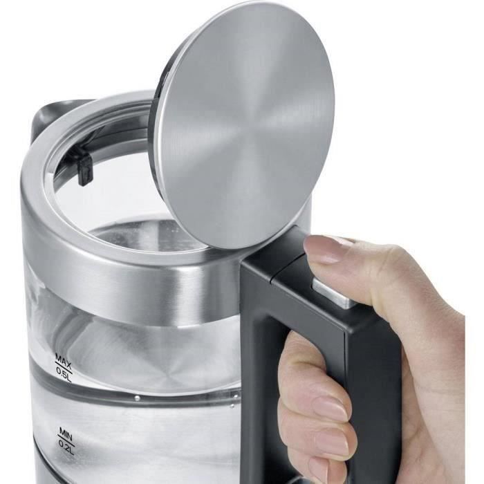 Bollitore - SEVERIN - WK 3472 - 0,5 L - 1100 W - Vetro/Acciaio inox - Base girevole a 360°