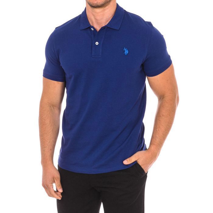 Men's short-sleeved polo shirt 67940 - Blue