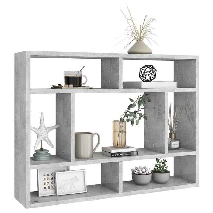 vidaXL Wandplank Betongrijs 75x16x55 cm Spaanplaat