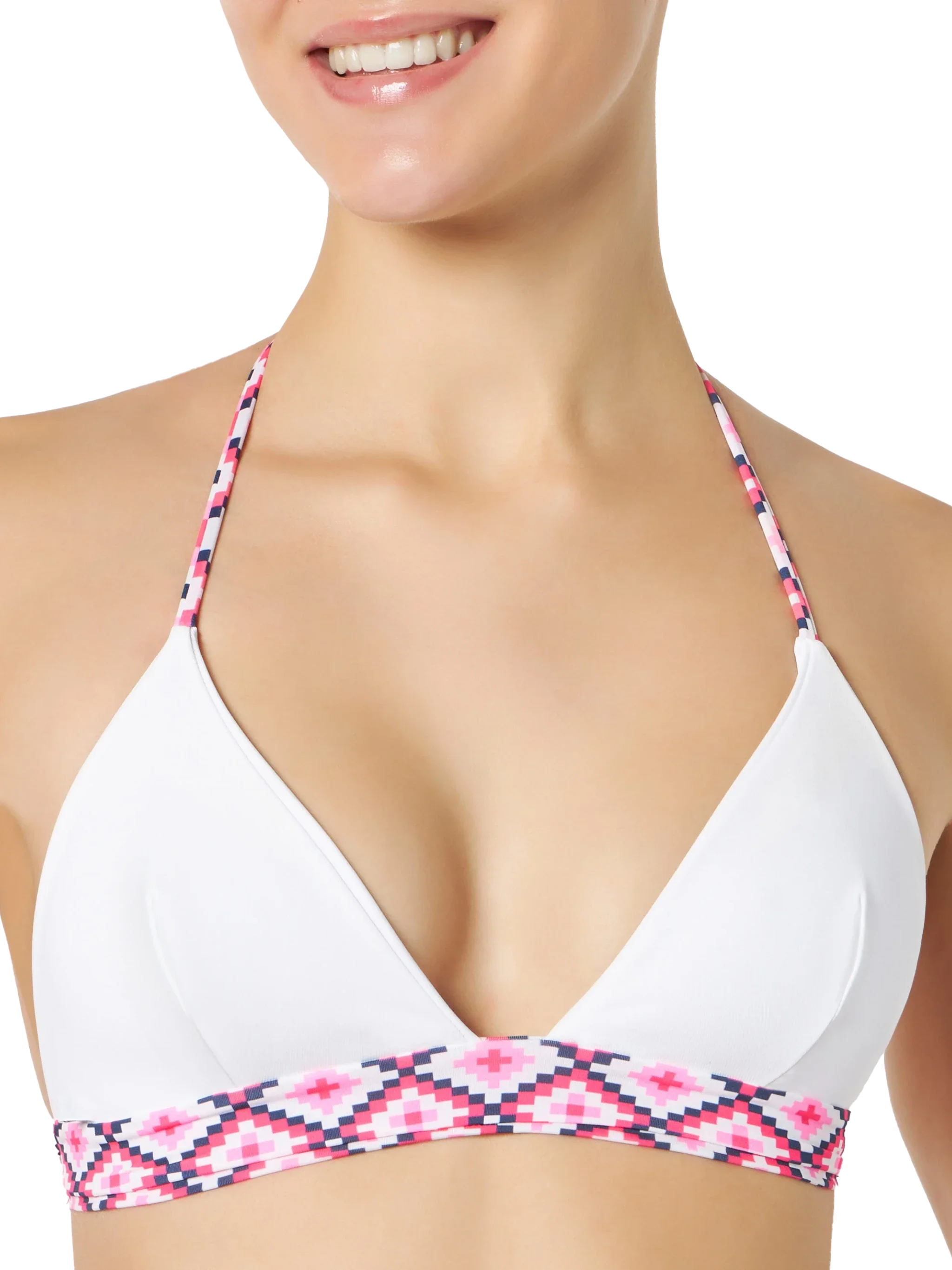 Bikini da donna a triangolo con fantasia geometrica