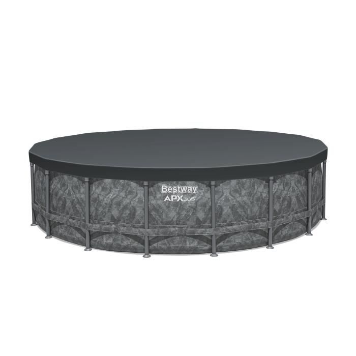 Kit piscina tubolare fuori terra BESTWAY - APX 365™ - 549 x 132 cm - Rotonda (filtro a sabbia, filtro in polisfere da 250 g, scaletta, copertura)