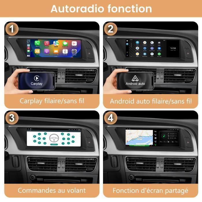 Junsun Android 13 -autoradio 4 Gt + 64 Gt Audi A5:lle, jossa 8,8 tuuman näyttö, CarPlay, Android Auto, WIFI [2008-2016] ja MMI