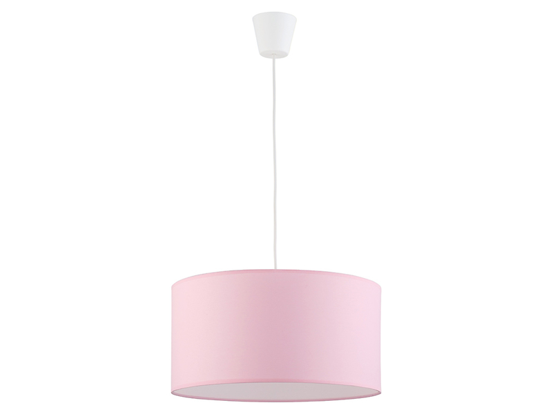 Lampa wisząca dziecięca Rondo tkaninowa różowa