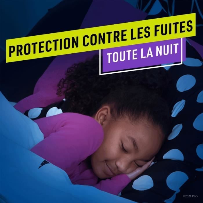 Couche jetables-Couches d'apprentissage Ninjamas Fille, 54 Sous-Vêtement De Nuit, 8-12 Ans. Paquet 1 Mois