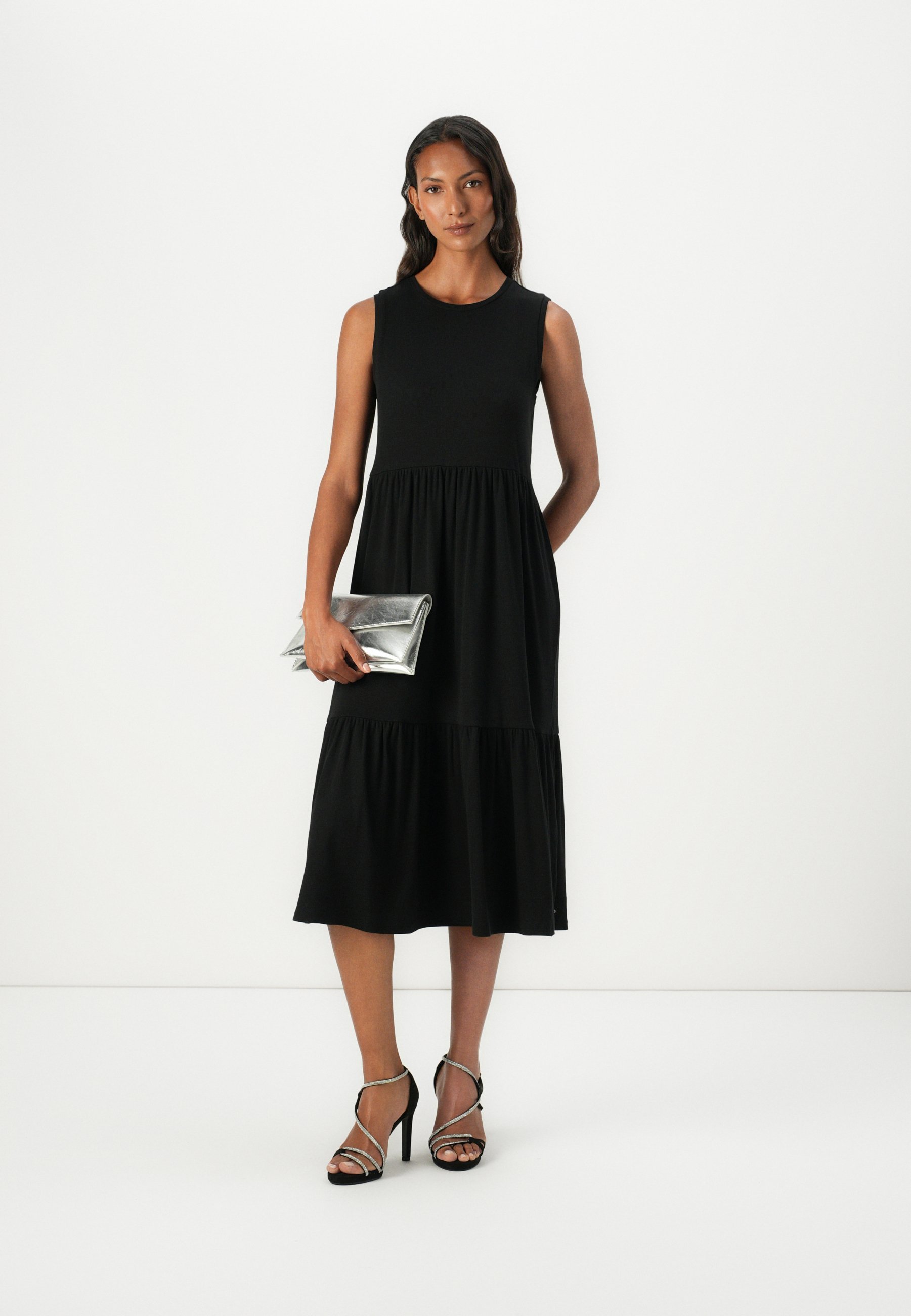 TOM TAILOR DENIM MIDI JURK - Jersey jurk - diepzwart