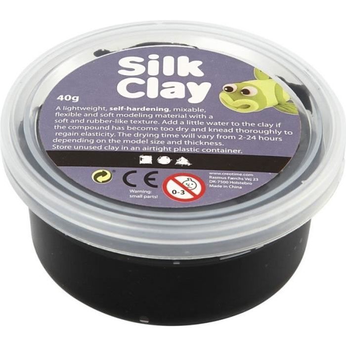 Pâte à modeler auto-durcissante Silk Clay - 40 gr Noir - Adulte - Mixte