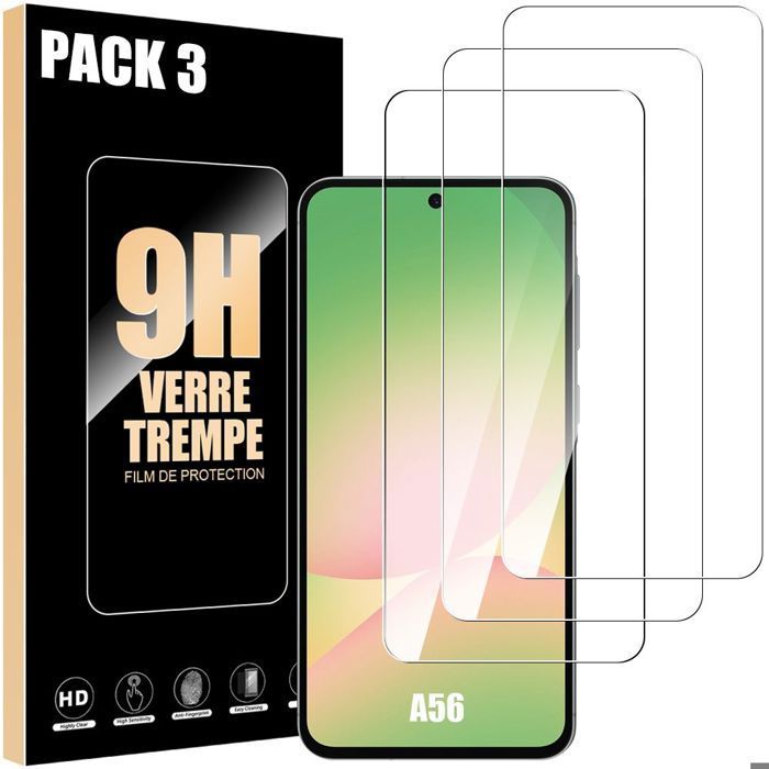 Screenprotector van gehard glas - Booling - voor Samsung Galaxy A56 5G - 3-pack - Krasbestendig - Schokbestendig