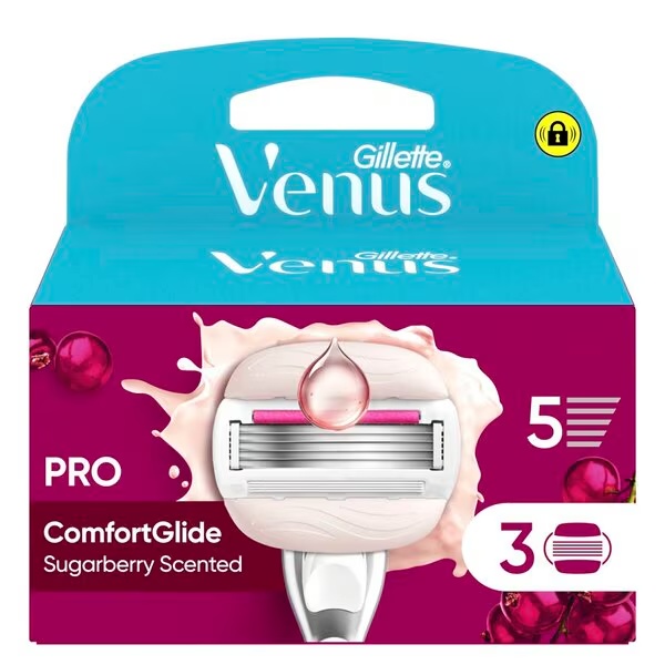 Nadomestna rezila Gillette Venus Pro ComfortGlide z vonjem sladkorne jagode<br>3 kosi