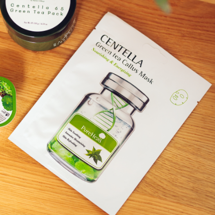 Pureheals Nährende und Energiespendende Gesichtsmaske mit Centella Asiatica und Grüntee-Stammzellen, 25 g