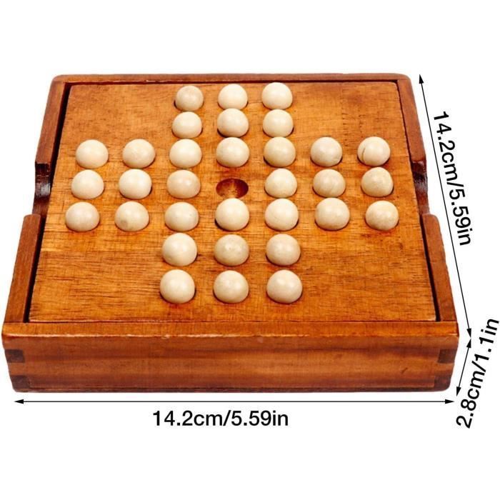 Jogo de tabuleiro Paciência de madeira - Clássico - Damas Cognitivas - Cor principal: Branco